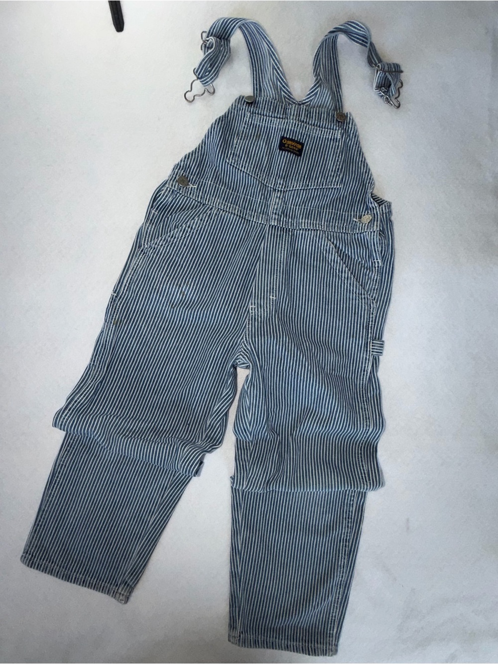Vtg. 1990's  Kids Vestback OshKosh B'gosh Hickory Stripe Overalls